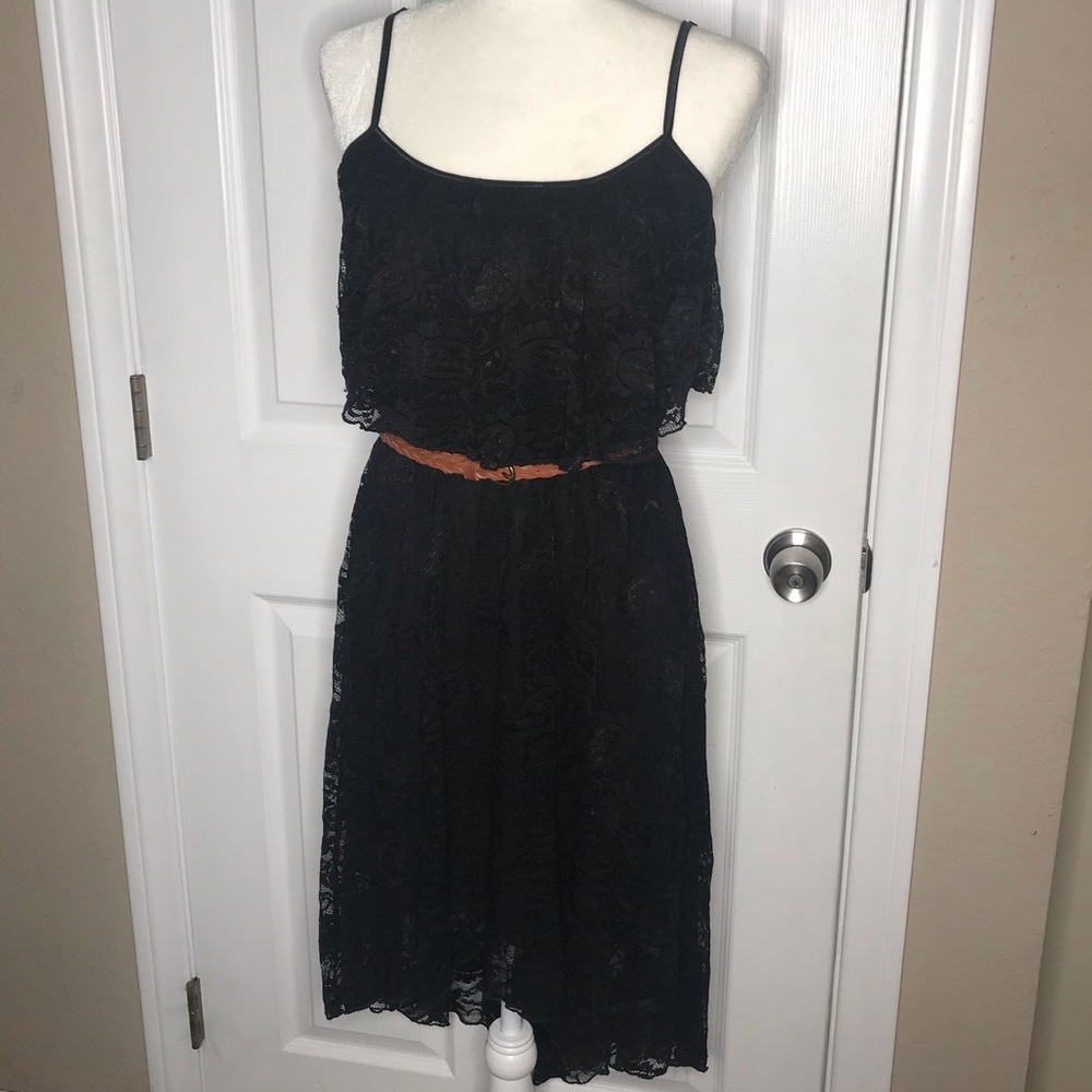 Black lace high low dress sz M